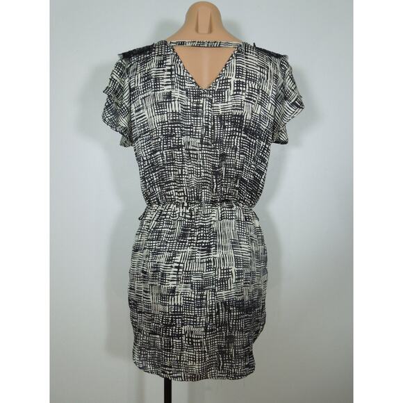 AKIRA BLACK LABEL Mini Dress S SMALL Black Sequin Embellished Printed Fabric - Picture 5 of 7